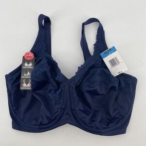 Lilyette Bra 38DDD Navy LY0428 Comfort Lace Full Coverage Underwire  NEW